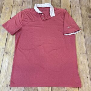Nike Golf Dri Fit Standard Fit Polo Shirt Medium Red Heather